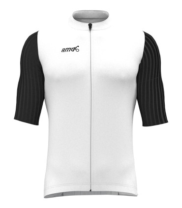 Maillot de cyclisme d'été blanc et noir.